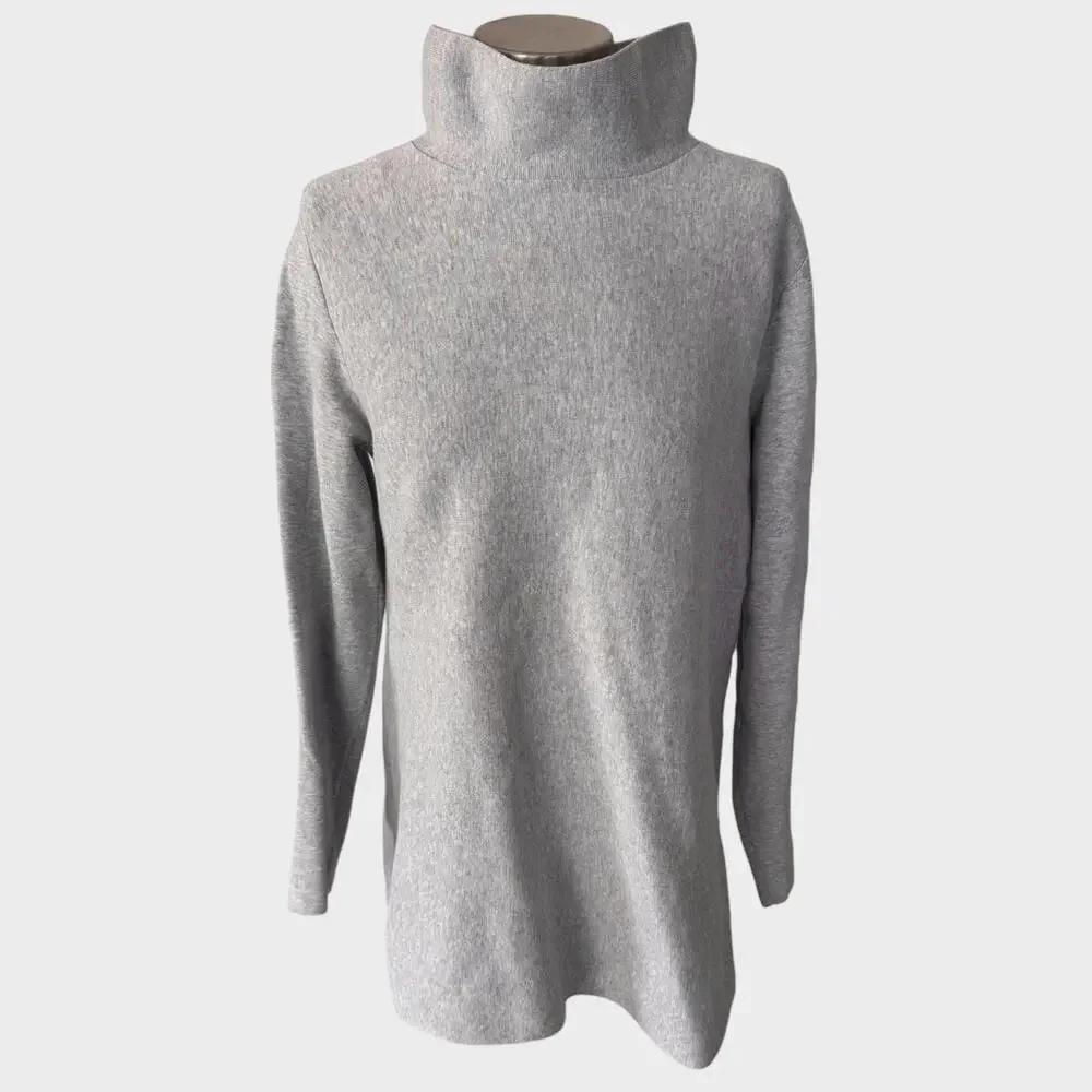 Cos Small Light Gray Turtleneck Sweater 100% Cotton - Picture 2 of 9